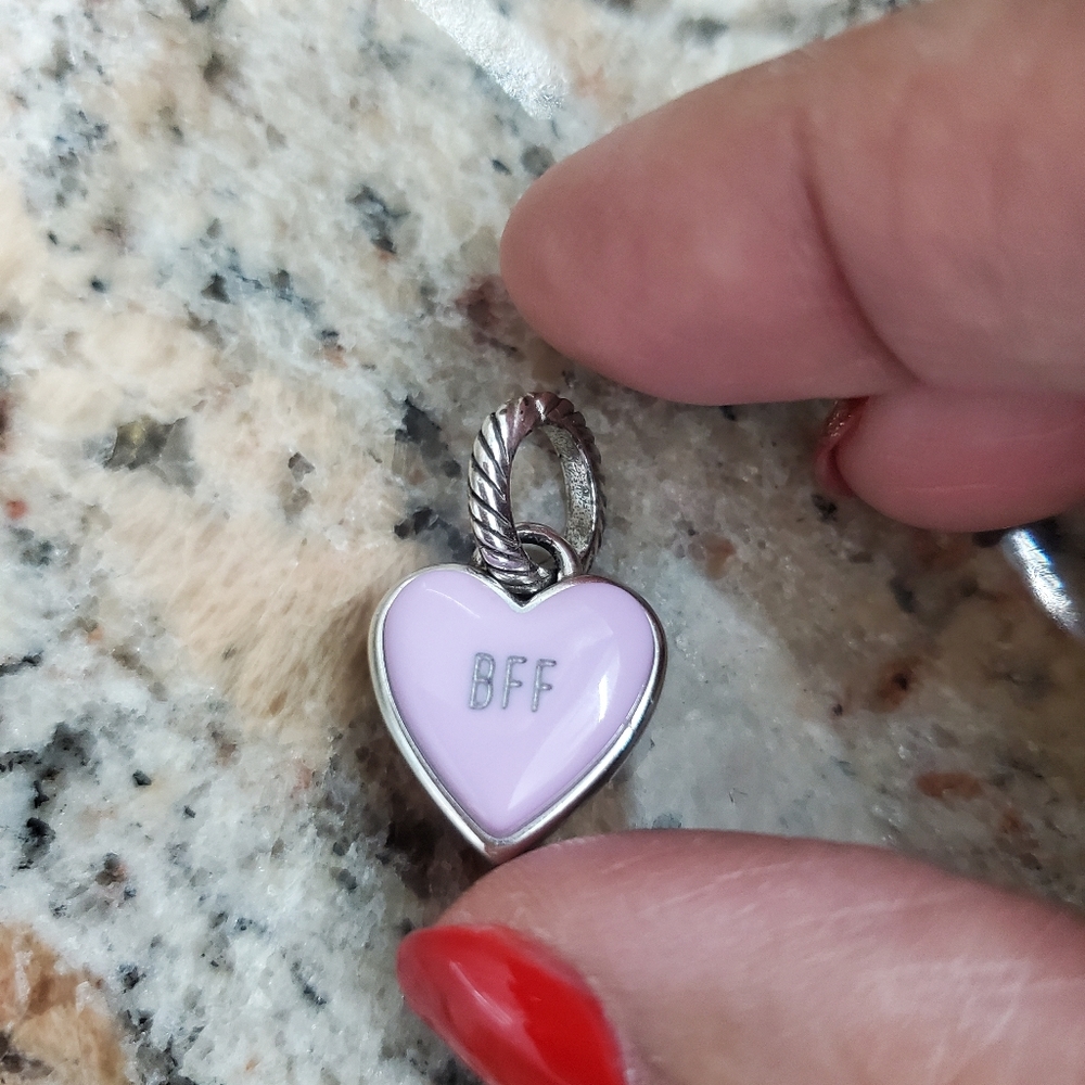 Pendant Charm BFF Best Friend Heart Cable Lilac Pendant